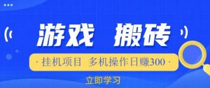 游戏挂机挂机项目,多机操作,日赚300【揭秘】-老胡轻创社