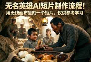 无名英雄AI短片制作流程!用无线画布复刻一个短片,仅供参考学习-老胡轻创社